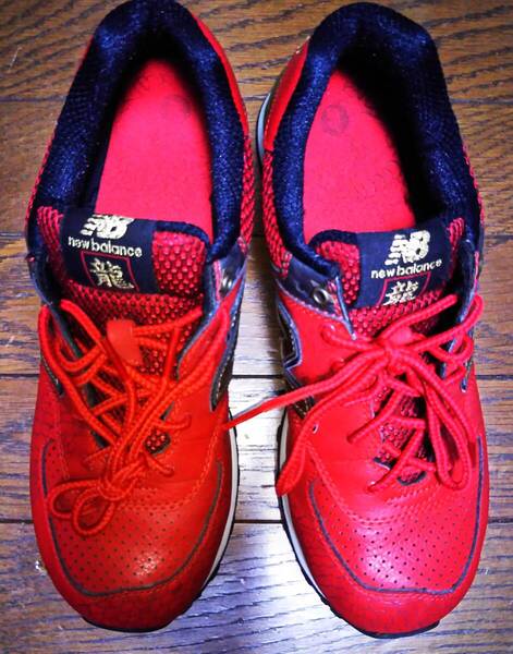 即決・送料込み★New Balance ニューバランス★良品・レザースニーカー 龍 ドラゴン 2012年辰年モデル ML574DOR★赤x金 US8.5(26.5cm)
