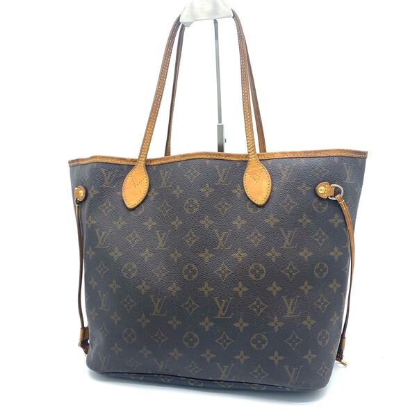 LOUIS VUITTON ネヴァーフルMM 旧型 モノグラム トートバッグ A4 大容量 ハンドバッグ PVC レザー 総柄 手提げ 肩掛け可能 ブラウン