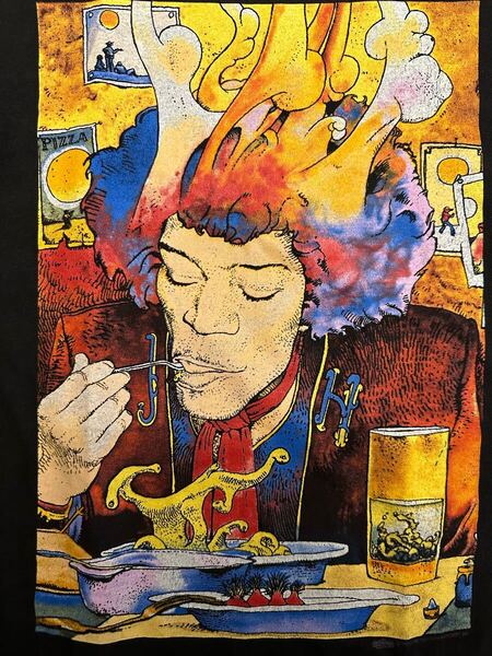 当時もの Jimi Hendrix ジミ・ヘンドリクス ジミヘン メビウス Moebius ジャン・ジロー Wネーム ヴィンテージ Tシャツ 90's 1995年 激レア