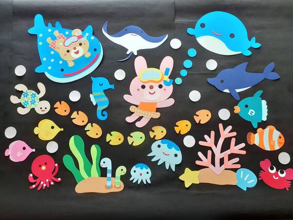 ★夏 海の生き物 壁面飾り★幼稚園 保育園 施設 病院など①