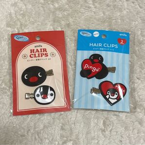 新品★ピングーPINGU★前髪クリップ2パックセット★アミファamifa★ピングー&ピンガ★ハートクレイキャラアクリル髪留めヘアーキッズ女の子