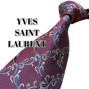 ★YVES SAINT LAURENT★ ダークレッド系 総柄 日本製