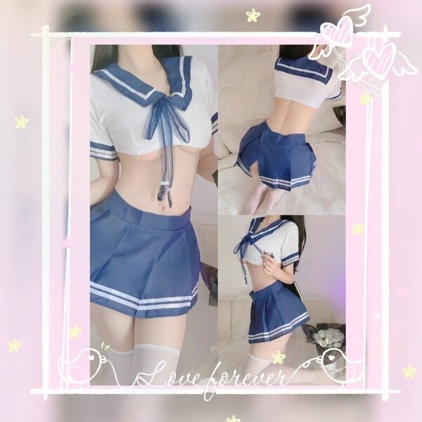 【新品】セーラー服 上下セット コスプレ衣装 女子高生