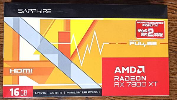 AMD RADEON RX 7800XT SAPPHIRE PULSE メーカー保証残りあり GAMING 16GB GDDR6 グラフィックスカード GPU 11330-02-20G VD8651