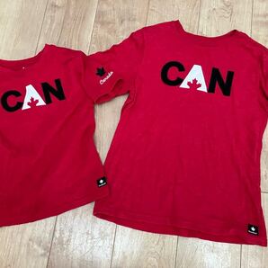 リンクコーデ 110 140 カナダデザイン Tシャツ セット 赤 兄弟 姉妹 Canadiana 半袖 キッズ お揃い