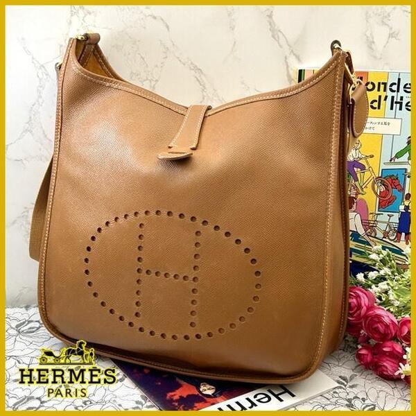 ★美品★ HERMES エルメス エブリン GM ブラウン ショルダーバッグ