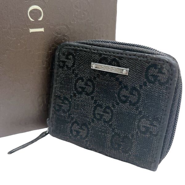 グッチ GUCCI コインケース 小銭入れ GGキャンバス GG柄 シルバー金具 ロゴ金具 黒 ブラック レディース メンズ ウィメンズ