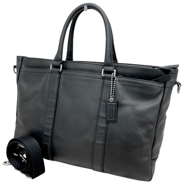 コーチ coach ビジネスバッグ 2way メトロポリタン レキシントン レザー 革 ショルダーバッグ ハンドバッグ 肩掛け ブラック 黒 A4 大容量