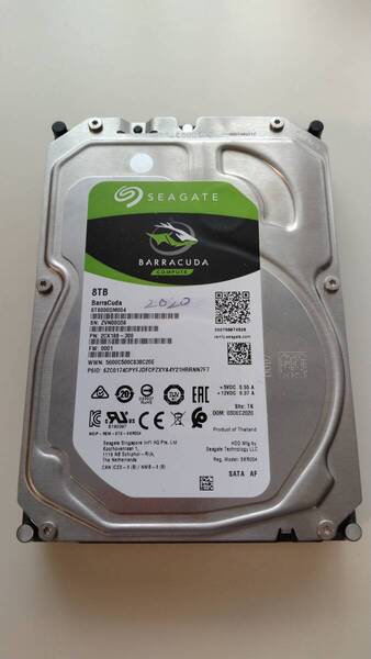 【中古】3,028時間 Seagateハードディスク 8TB ST8000DM004 内蔵3.5インチHDD