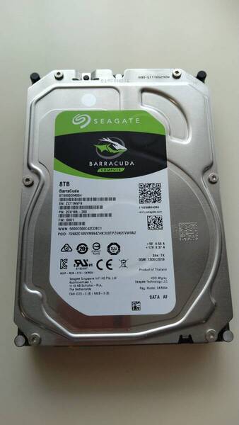 【中古】6,750時間 Seagateハードディスク 8TB ST8000DM004 内蔵3.5インチHDD