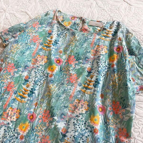 Te chichi テチチ LIBERTY ブラウス 花柄 M 半袖 トレスコ