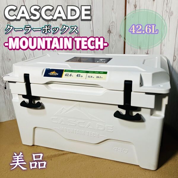 美品 CASCADE MOUNTAIN TECH クーラーボックス 42.6L 45QT アウトドア ホワイト カスケード マウンテンテック 大型 キャンプ 送料無料
