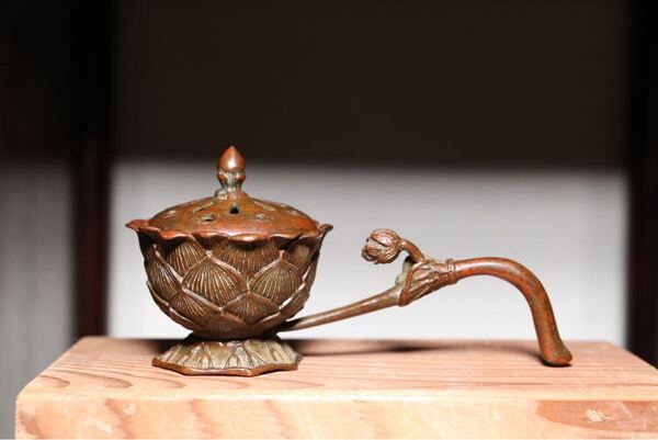 日本美術 龍文堂 安之介 古銅製 香炉 時代物 古物 文房具 銅製