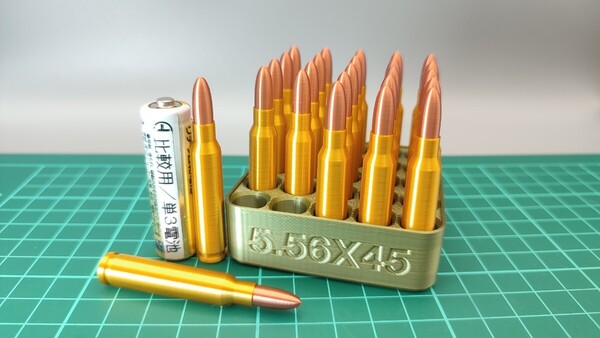 5.56x45mm NATO 弾風 ダミーカート 25個セット【送料無料 /トレイおまけ付】(検) 5.56 M4 M16 AUG FAMAS H&K G36 等の撮影にいかが 3