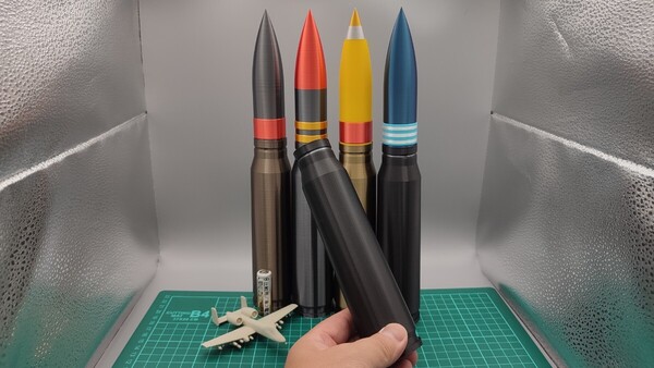 30x173mm 弾風 ダミーカート 「薬莢部分 A(艶少線有黒)」 1 個【送料無料】※薬莢と弾頭別売※(検) A-10 サンダーボルト II GAU-8 3