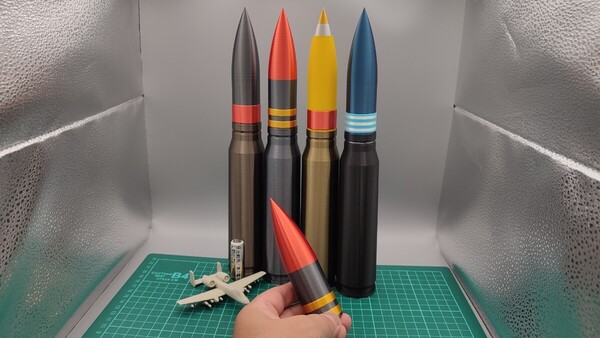 30x173mm 弾風 ダミーカート 「弾頭部分 B(APIDU風)」 1 個【送料無料】※薬莢と弾頭別売※(検) A-10 サンダーボルト II GAU-8 1