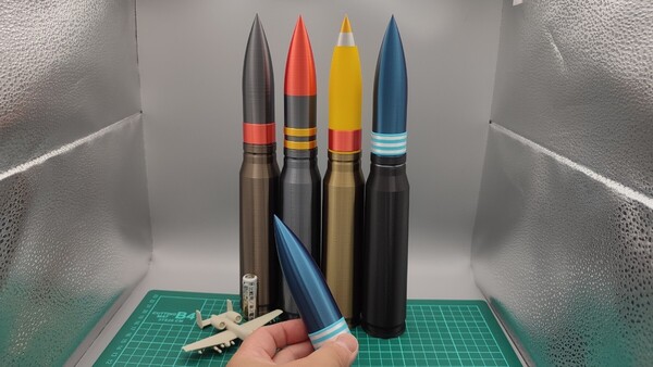30x173mm 弾風 ダミーカート 「弾頭部分 E(Practice風A)」 1 個【送料無料】※薬莢と弾頭別売※(検) A-10 サンダーボルト II GAU-8 3