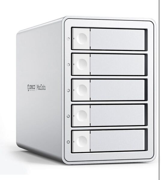 ORICO HDDケース 5台 デイジーフェイス機能付き USB 3.2 Gen 2 10Gbps 2.5/3.5インチ HDD ケース 22TBⅹ5 大容量 HDD 外付けケース 9958C3