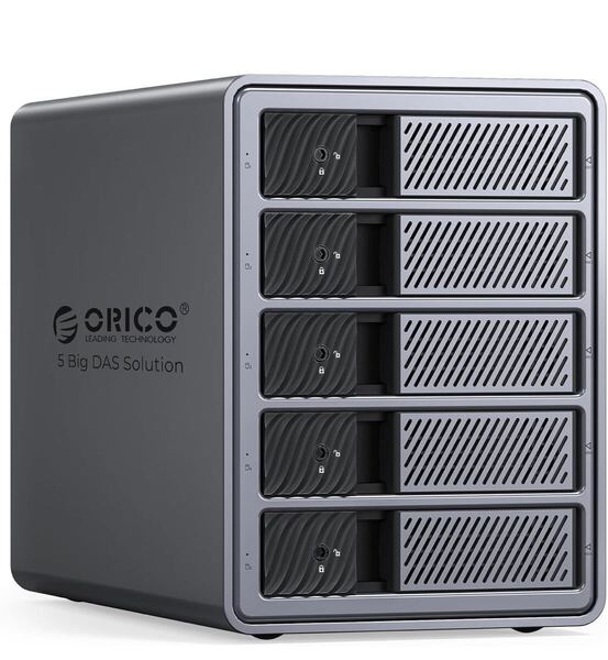 ORICO【RAID機能】HDDケース 5台 22TB*5 USB 3.0接続 8 RAIDモード 3.5インチHDD用 アルミ合金制 HDD 外付けケース 9858RU3