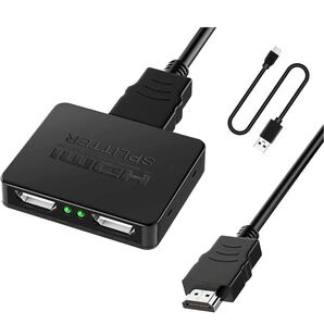 HDMI 分配器 1入力 2出力 yangoo 同時出力 HDMI スプリッター ハブ 2画面 hdmi 増設 (1.5MのHDMIケーブル&USB電源ケーブル付き)