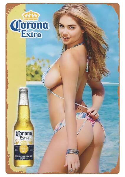 大型サイズ:60cm×40cm★ビール看板 コロナ セクシーガール★メタル看板★アメリカン・ガレージ★新品