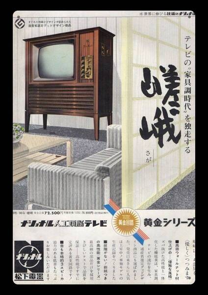 迫力の大型60cm / レトロ看板シリーズ / ナショナル・テレビ / 昭和・大正 / 新品・復刻看板 / 送料無料・匿名配送します