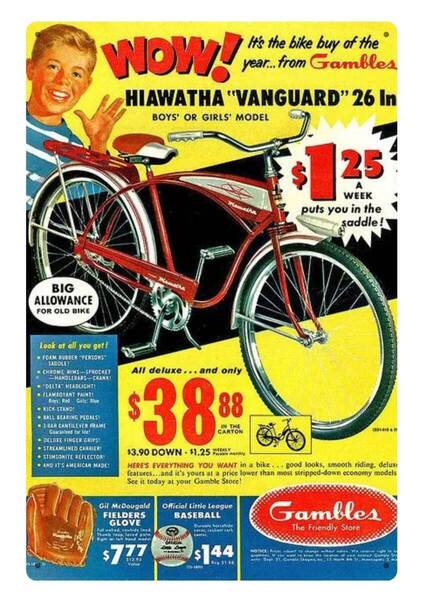 迫力!! 大型60cm!! / アメリカ看板シリーズ / 自転車 レトロ広告 / 新品看板 / 送料無料