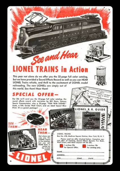 迫力!! 大型60cm!! / USA看板シリーズ / アメリカ広告 LIONEL お洒落 / 新品看板 / 送料無料!!