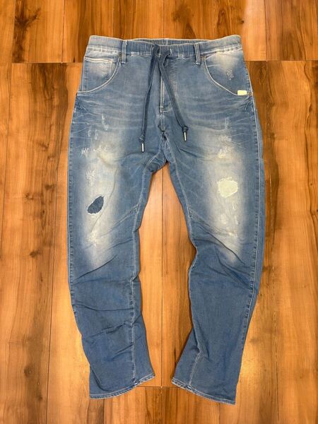 【国内正規品・極美品・送料無料】G-STAR RAW ジースターロウARC 3D TAPERED ジョガーパンツライトブルー W34 L32