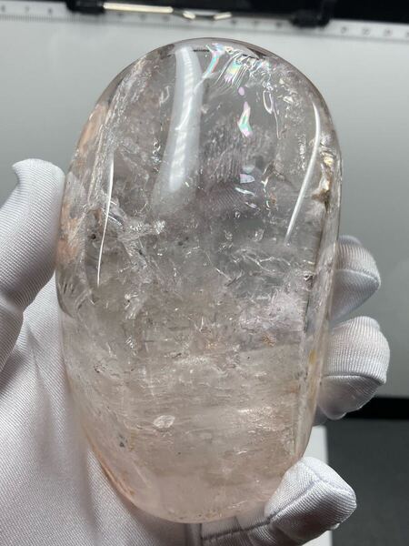 【超希少 気泡大】ネパール ガネッシュヒマール産 ほんのり アメジスト 水入り 磨き 約513g 0519