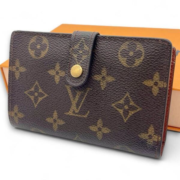 LOUIS VUITTON ルイヴィトン 折財布 モノグラム ポルトモネ ビエ ヴィエノワ ブラウン 2つ折り がま口 茶
