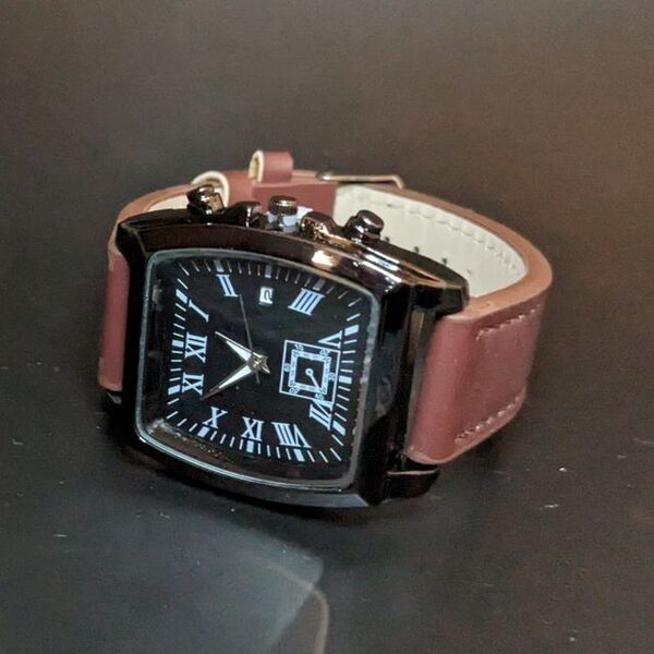 ◆新品◆ スクエア アナログ メンズ ビジネス 腕時計 ブラウン ブラック40 【オメガ ポールスミス セイコー メンズ】