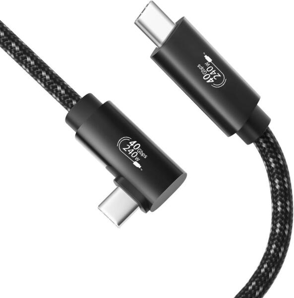 USB4 ケーブル 0.5m Thunderbolt 4 ケーブル対応 L字型