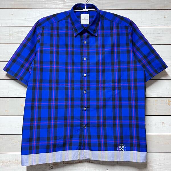 SIZE 2 UNIFORM EXPERIMENT LINE CHECK SHIRT BLUE BLACK RED UE ユニフォームエクスペリメント ライン チェック シャツ ブルー ブラック