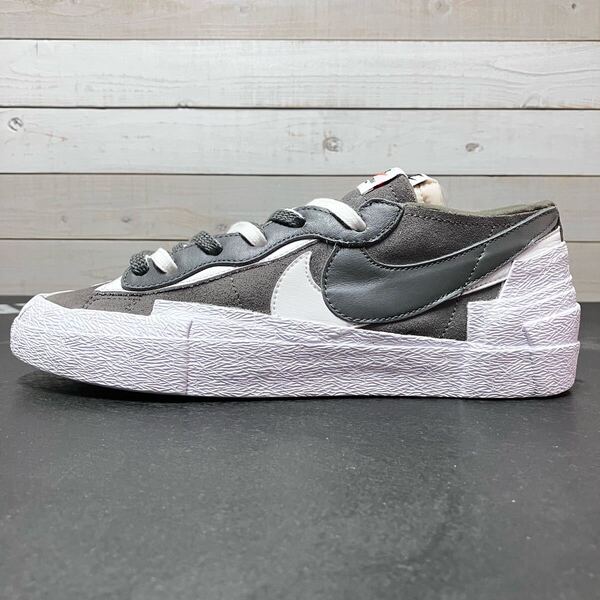 26.5cm NIKE BLAZER LOW SACAI DD1877-002 ナイキ ブレザー ローカット サカイ GREY WHITE