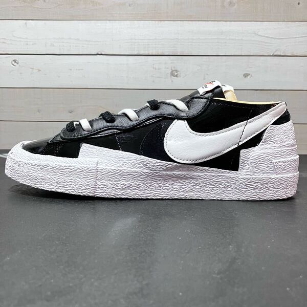 27.5cm NIKE BLAZER LOW SACAI DM6443-001 ナイキ ブレザー ローカット サカイ BLACK WHITE