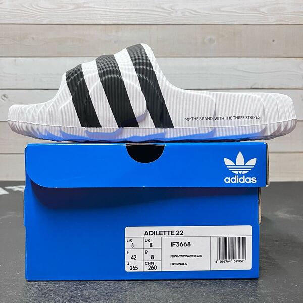 26.5cm adidas ADILETTE 22 SLIDES SANDAL IF3668 WHITE アディダス アディレッタ 22 スライド サンダル ホワイト