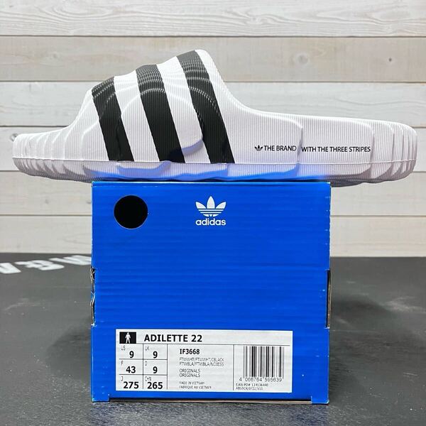 27.5cm adidas ADILETTE 22 SLIDES SANDAL IF3668 WHITE アディダス アディレッタ 22 スライド サンダル ホワイト