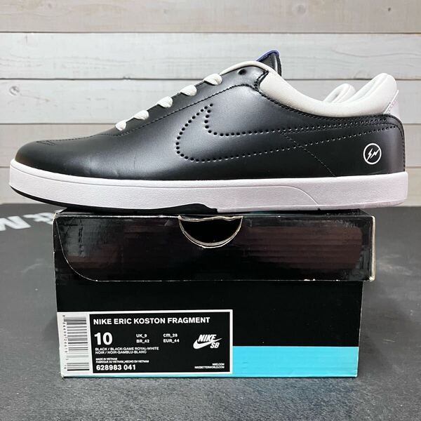 28cm NIKE SB ERIC KOSTON FRAGMENT DESIGN 628983-041 ナイキ エスビー エリック コストン フラグメント デザイン ブラック スケボー