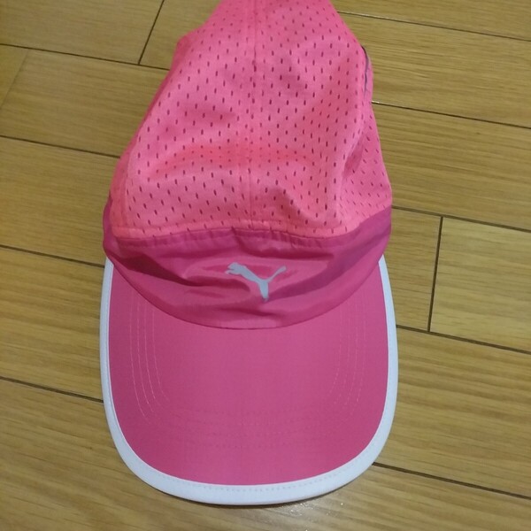 プーマ PUMA メッシュ キャップ 帽子 ランニング ピンク 54~57センチ