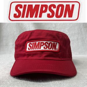 絶版 新品 SIMPSON SC-027 RED シンプソン ワークキャップ コットン 帽子 刺繍ワッペン A51012-3