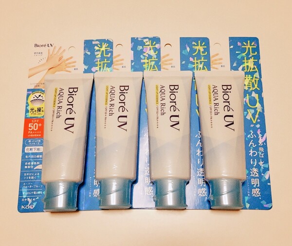 ビオレUV アクアリッチ ライトアップエッセンス 日焼け止め 70g 4本セット 未開封 送料込み