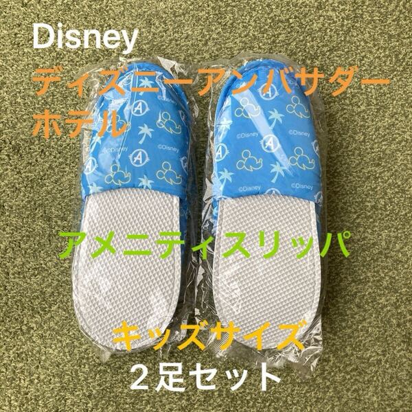 Disney ディズニーアンバサダーホテル スリッパ 2足セット ホテルアメニティ キッズサイズ スリッパ ルームシューズ