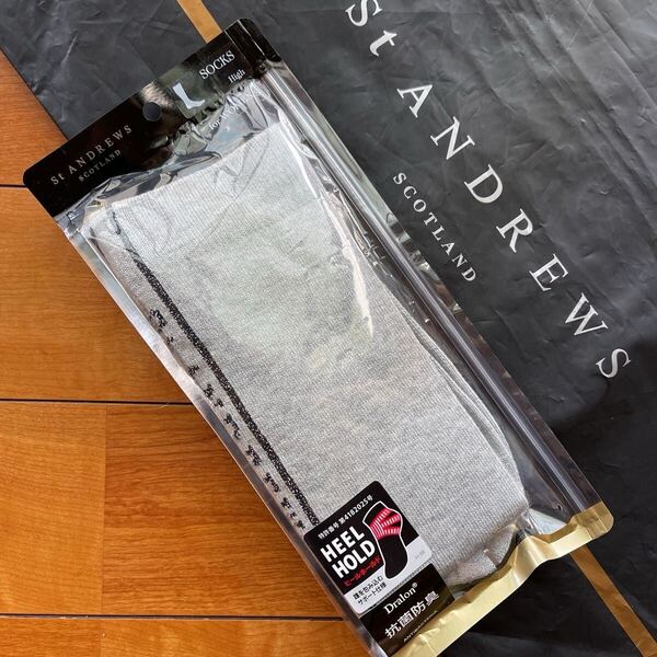 送料無料St ANDREWSセントアンドリュースWOMENSハイソックスSILVERラメ入StAロゴ速乾抗菌防臭アーチサポートHEEL HOLD Gray(大特価)新品