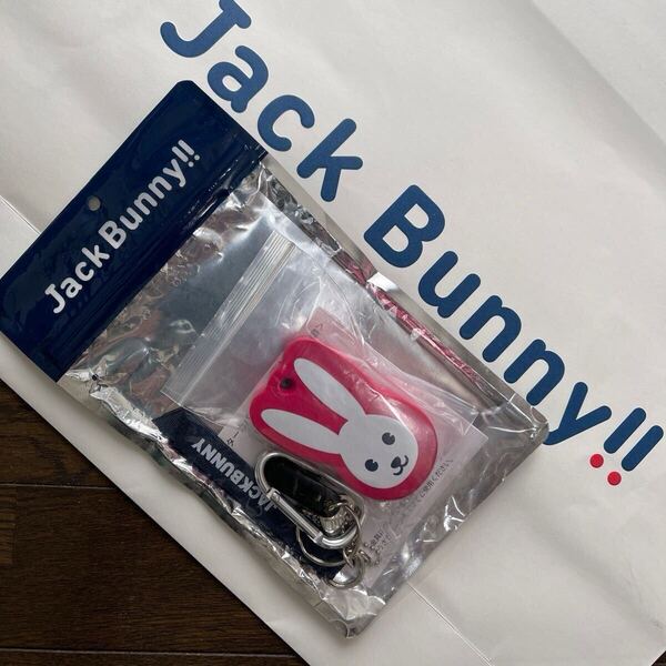 送料無料ジャックバニーbyパーリーゲイツうさぎ顔モチーフPTキャッチャーJBストラップチャームクリップカラビナ付unisex Pink(大特価)新品