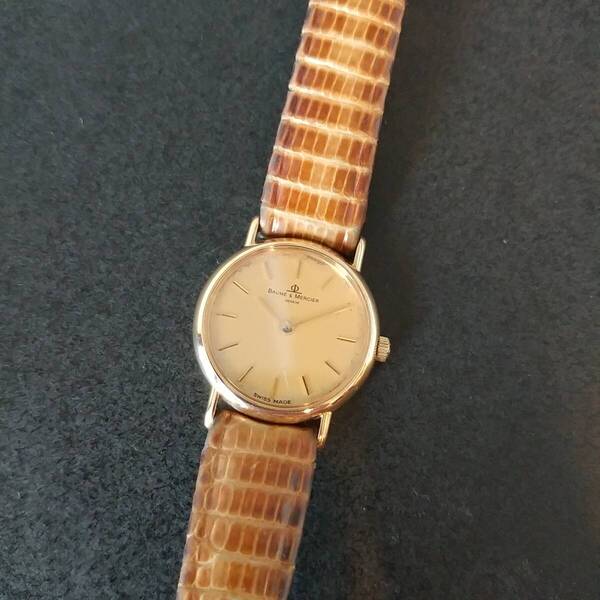 BAUME&MERCIER ボーム&メルシエ ラウンド レディース 稼働品 現状渡し 18K刻印 ゴールド クォーツ 総重量 13.0g