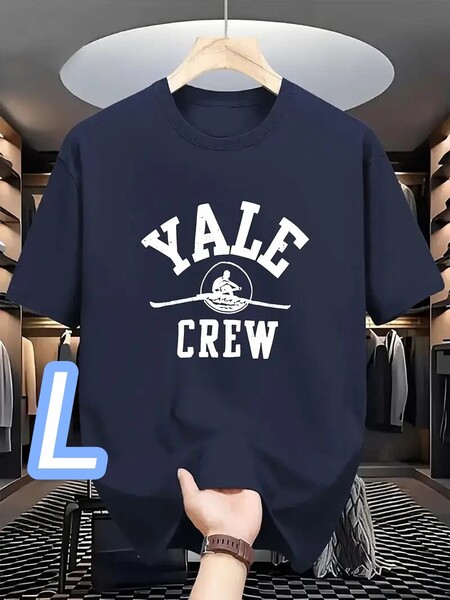 【速乾ドライT】新品★紺・Lサイズ《YALE CREW》クィックドライ●プラスサイズ■スポーツ&タウン