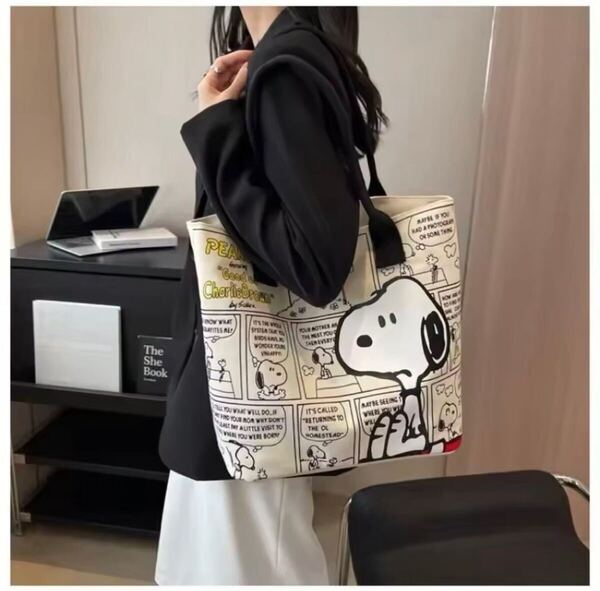 SNOOPY スヌーピー ポータブルショルダーバック トートバッグ SNOOPY 大容量 バッグ ポータブルショルダーバック トート