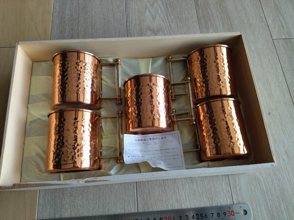 銅製 マグカップ 5個セット純銅 ビアジョッキビアマグ タンブラー コップ COPPERコッパーカパーレトロビンテージキャンプ車中泊アルコール