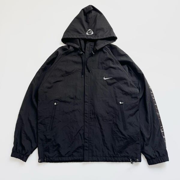 90s~00s NIKE Nylon Hoodie Jacket 90年~00年代 ナイキ ナイロン フーディ パーカー ジャケット ナイロンジャケット ブラック L